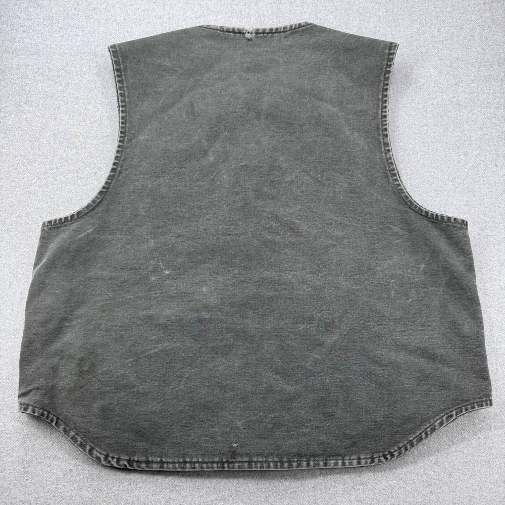 Vintage Carhartt Sherpa Lined Vest Mens XL Moss Green Canvas Workwear USA Made - Picture 11 of 13